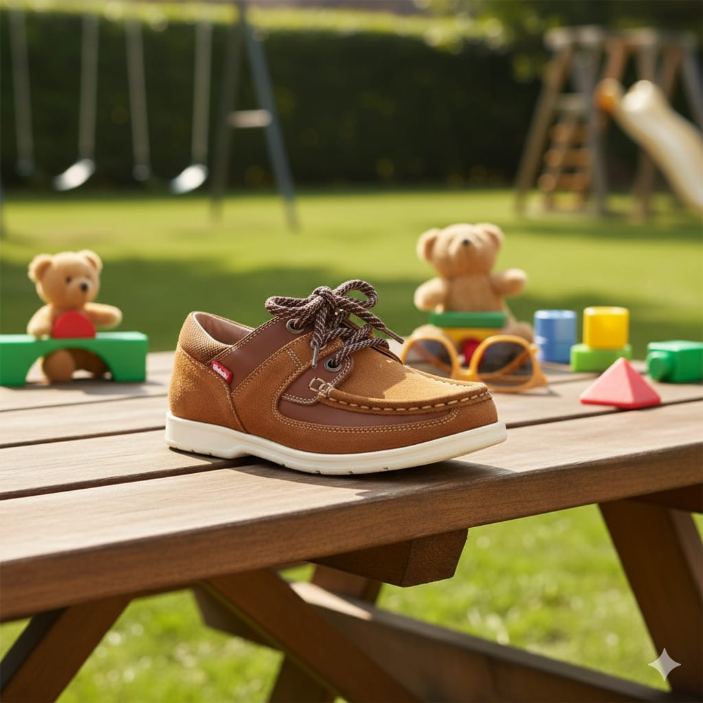 Zapato marinero London color café para niño – Elefante (vista 6)