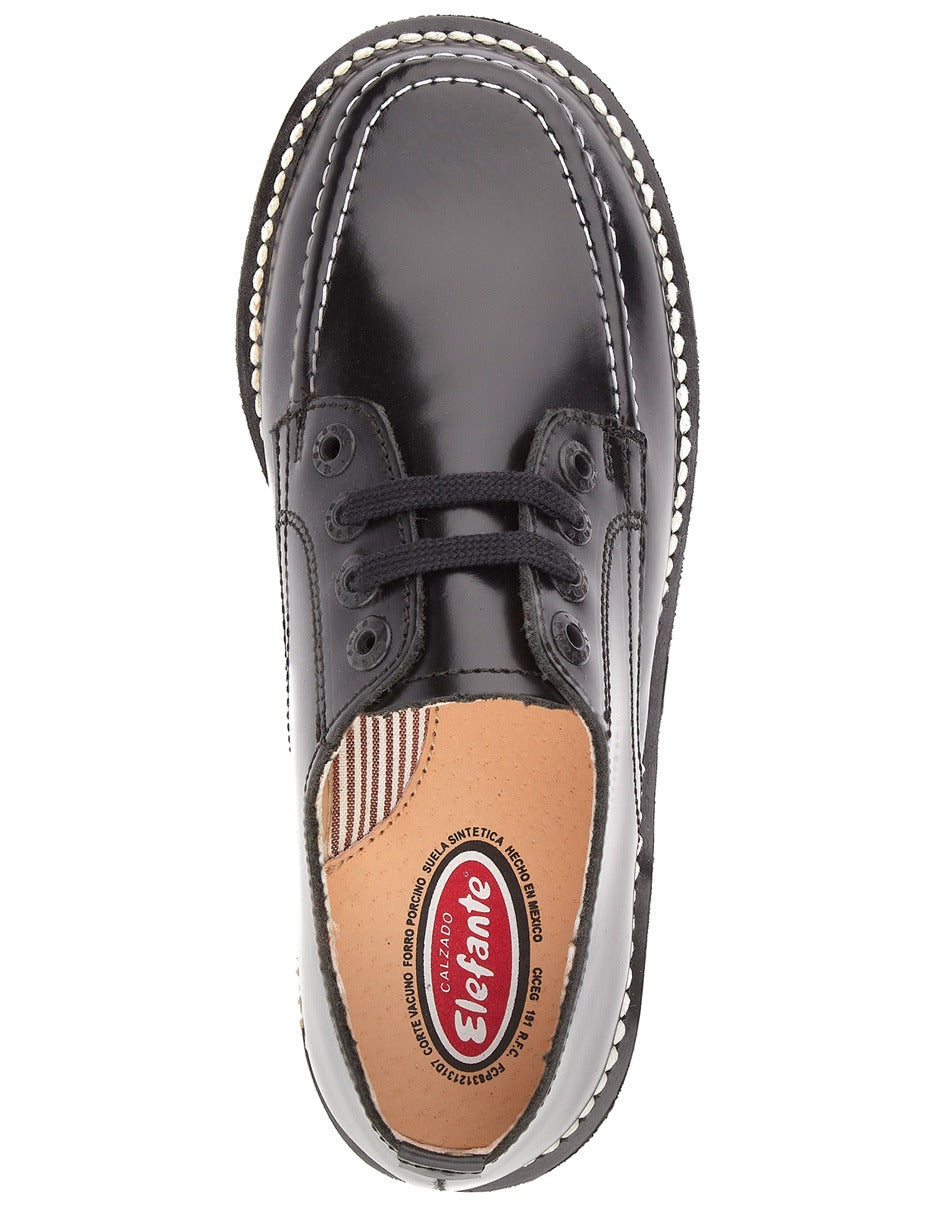 Zapato escolar Stitcher color negro para niña y niño – Elefante (vista 3)