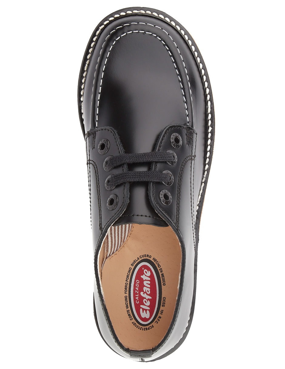 Zapato escolar Stitcher color negro para niña y niño – Elefante (vista 4)